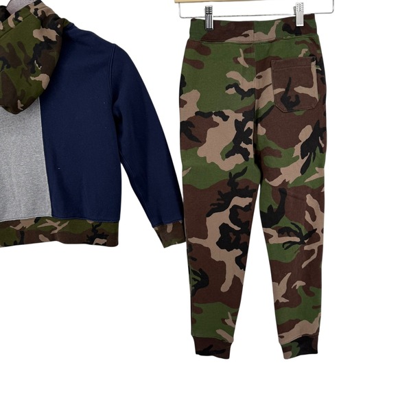 Polo Ralph Lauren Boys Colorblock Camo Hoodie Jogger Sweatpants Set Size 8 - Picture 2 of 14
